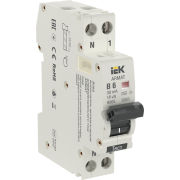 IEK ARMAT Автоматический выключатель дифференциального тока B06S 1P+NP B6 30мА тип A (18мм)