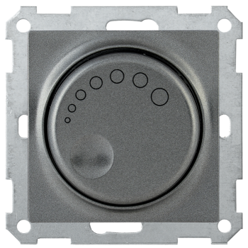 IEK Светорегулятор поворотный с индикацией СС10-1-1-Б 600Вт BOLERO антрацит - EDB11-0600-K95