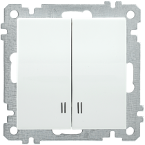 IEK Выключатель 2-клавишный с индикацией ВС10-2-1-Б 10А BOLERO белый