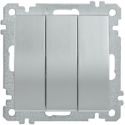 IEK Выключатель 3-клавишный ВС10-3-0-Б 10А BOLERO серебряный