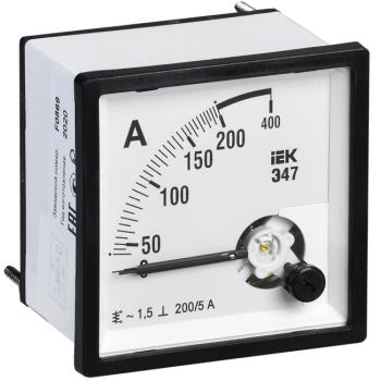 IEK Амперметр аналоговый Э47 200/5А класс точности 1,5 72х72мм - IPA10-6-0200-E