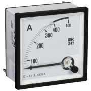 IEK Амперметр аналоговый Э47 400/5А класс точности 1,5 72х72мм