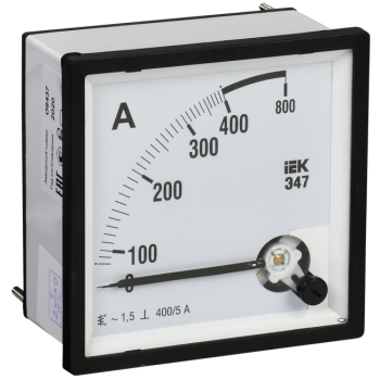 IEK Амперметр аналоговый Э47 400/5А класс точности 1,5 72х72мм - IPA10-6-0400-E