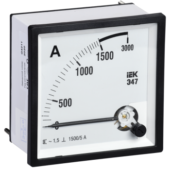 IEK Амперметр аналоговый Э47 1500/5А класс точности 1,5 72х72мм - IPA10-6-1500-E