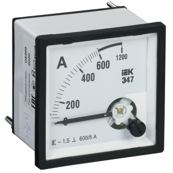 IEK Амперметр аналоговый Э47 600/5А класс точности 1,5 96х96мм - IPA20-6-0600-E