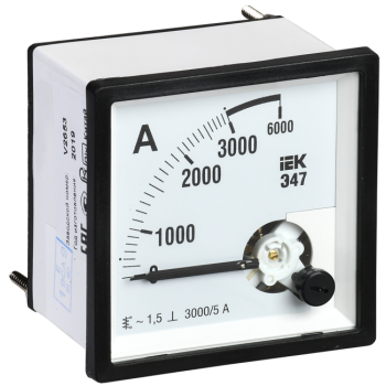 IEK Амперметр аналоговый Э47 3000/5А класс точности 1,5 96х96мм - IPA20-6-3000-E