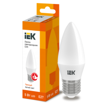 IEK Лампа светодиодная C35 свеча 5Вт 230В 3000К E27