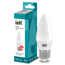 IEK Лампа светодиодная C35 свеча 5Вт 230В 4000К E27
