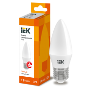 IEK Лампа светодиодная C35 свеча 7Вт 230В 3000К E27