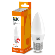 IEK Лампа светодиодная C35 свеча 7Вт 230В 3000К E27