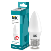 IEK Лампа светодиодная C35 свеча 7Вт 230В 4000К E27