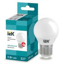 IEK Лампа светодиодная G45 шар 3Вт 230В 4000К E27