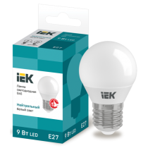 IEK Лампа светодиодная G45 шар 9Вт 230В 4000К E27