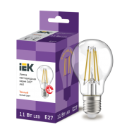 IEK Лампа светодиодная A60 шар прозрачная 11Вт 230В 3000К E27 серия 360°