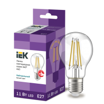 IEK Лампа светодиодная A60 шар прозрачная 11Вт 230В 4000К E27 серия 360°