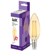 IEK Лампа светодиодная C35 свеча золото 7Вт 230В 2700К E14 серия 360°