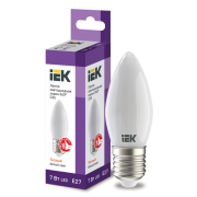 IEK Лампа светодиодная C35 свеча матовая 7Вт 230В 3000К E27 серия 360°