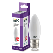 IEK Лампа светодиодная C35 свеча матовая 7Вт 230В 4000К E27 серия 360°