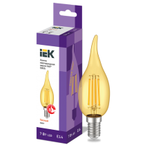 IEK Лампа светодиодная CВ35 свеча на ветру золото 7Вт 230В 2700К E14 серия 360°