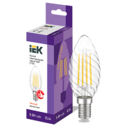 IEK Лампа светодиодная CT35 свеча витая прозрачная 5Вт 230В 3000К E14 серия 360°