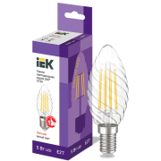 IEK Лампа светодиодная CT35 свеча витая прозрачная 5Вт 230В 3000К E27 серия 360°