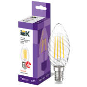 IEK Лампа светодиодная CT35 свеча витая прозрачная 7Вт 230В 3000К E27 серия 360°