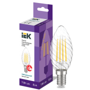 IEK Лампа светодиодная CT35 свеча витая прозрачная 7Вт 230В 4000К E14 серия 360°