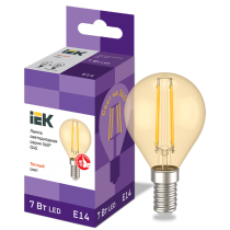 IEK Лампа светодиодная G45 шар золото 7Вт 230В 2700К E14 серия 360°