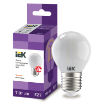 IEK Лампа светодиодная G45 шар матовая 7Вт 230В 4000К E27 серия 360°