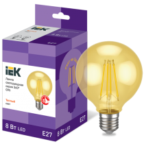 IEK Лампа светодиодная G95 шар золото 8Вт 230В 2700К E27 серия 360°