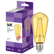 IEK Лампа светодиодная ST64 ретро золото 8Вт 230В 2700К E27 серия 360°