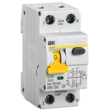 IEK Автоматический выключатель дифференциального тока АВДТ32 C40 30мА - MAD22-5-040-C-30