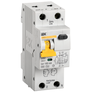IEK Автоматический выключатель дифференциального тока АВДТ32 C63 100мА - MAD22-5-063-C-100