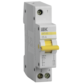 IEK Выключатель-разъединитель трехпозиционный ВРТ-63 1P 25А - MPR10-1-025