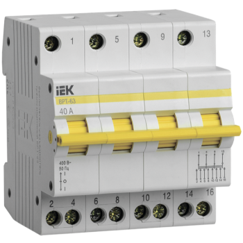 IEK Выключатель-разъединитель трехпозиционный ВРТ-63 4P 40А - MPR10-4-040