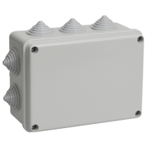IEK Коробка распаячная КМ41241 для открытой проводки 150х110х70мм IP44 (RAL 7035, 10 гермовводов)