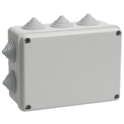 IEK Коробка распаячная КМ41242 для открытой проводки 150х110х70мм IP55 (RAL 7035, 10 гермовводов)