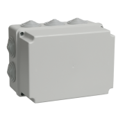 IEK Коробка распаячная КМ41245 для открытой проводки 190х140х120мм IP44 (RAL 7035, 10 гермовводов)