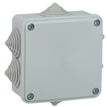 IEK Коробка распаячная КМ для открытой проводки 100х100х45мм IP44 6 вводов (RAL 7035)