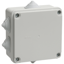 IEK Коробка распаячная КМ41233 для открытой проводки 100х100х50мм IP44 (RAL 7035, 6 гермовводов)