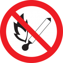 IEK Самоклеящаяся этикетка Ф180мм "Запрещается пользоваться открытым огнем и курить"